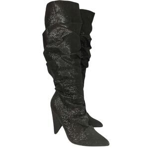 Black Cape Robbins rhinestones Knee high boots sz 7.5